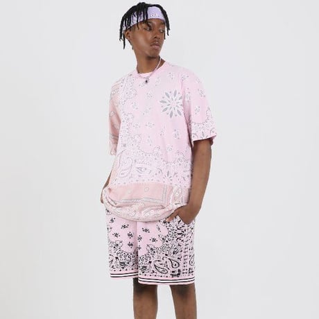 FNTY/ ２TONE HAND STITCHING PAISLEY Tshirts "PINK"