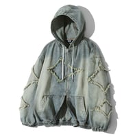TRILLION/Wash Denim Hood Jacket