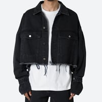 MNML/Cropped Denim Jacket "WASH BLACK"