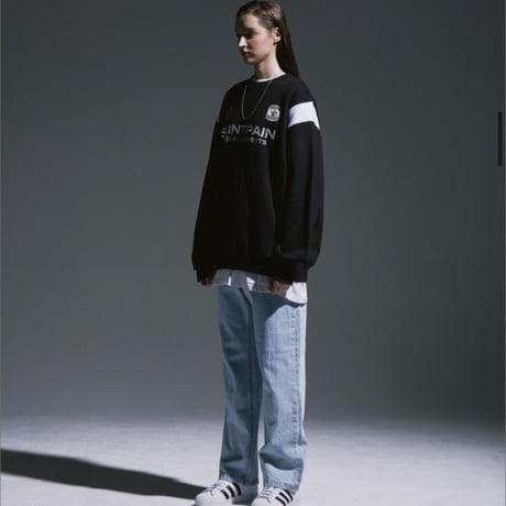SAINT PAIN/Saint Club Varsity Crewneck "BLACK"