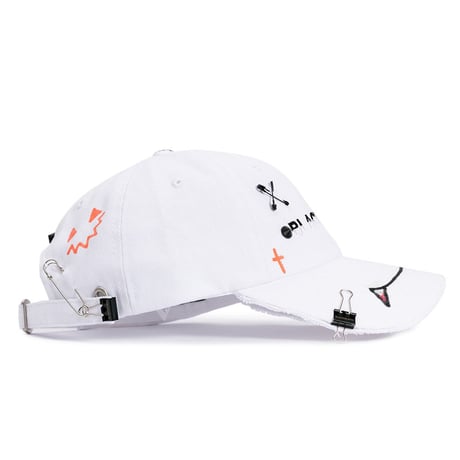 BLACK BLOND/Smile halloween CUSTOM CAP  WHITE