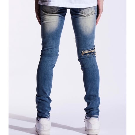 Crysp Denim/Blue damage  denim　”121-123”