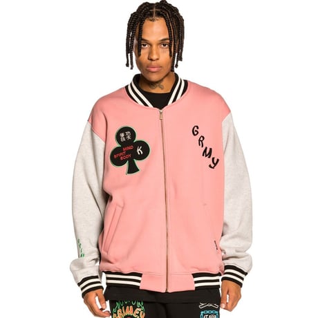 GRMY/ZIP UP  Baseball Jacket  "PINK"