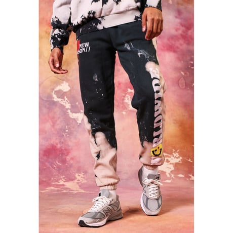 BOOHOO /Drip face tie die Pants (SET UP)