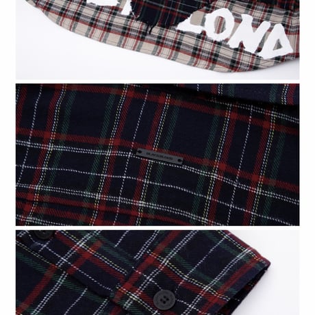 BLACK BLOND/Layered check shirts NAVY