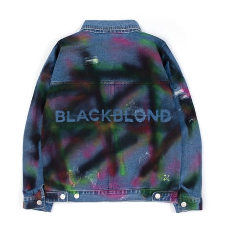 BLACK BLOND/Sprayed CUSTOM Denim Jacket