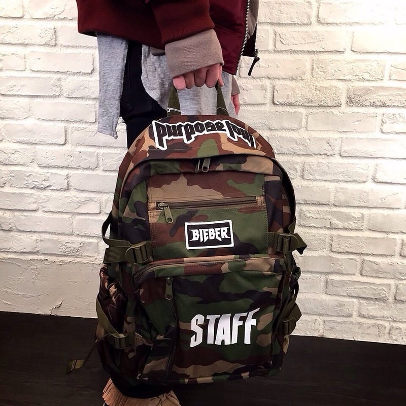 Purpose tour/Justin bieber official CAMO BackPa