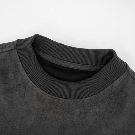 WOSS.official/ Oversized  Suede Print TOPS "BLACK"