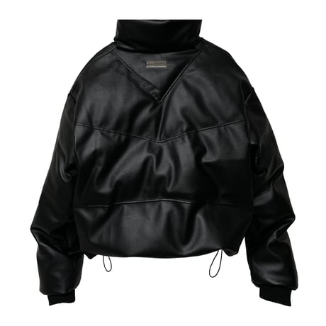 Mismatch NYC/Leather Short Puffer Jacket