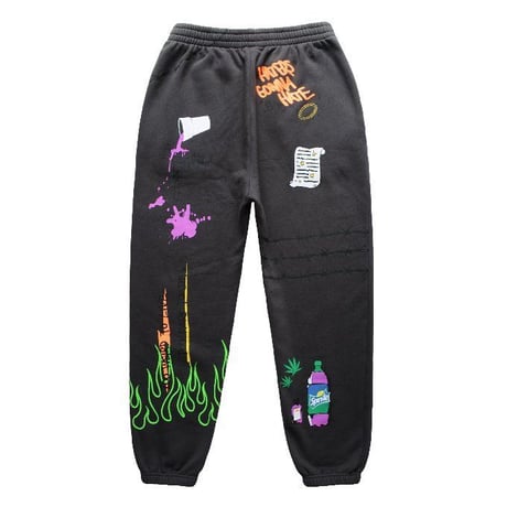 FNTY/Flying FLAME Sweat pants Faded Black