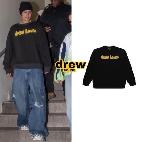 Drew House/LOGO Crewneck Sweatshirts "BLACK"