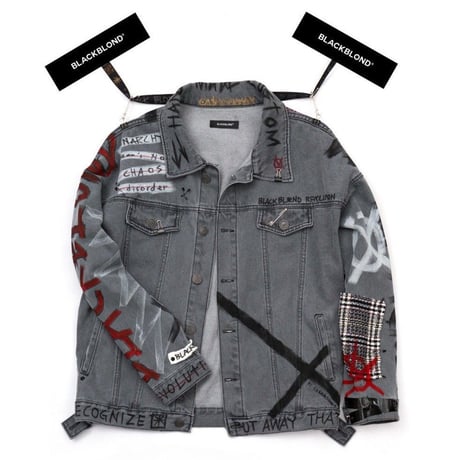 BLACK BLOND/CUSTOM Denim Jacket(GREY)