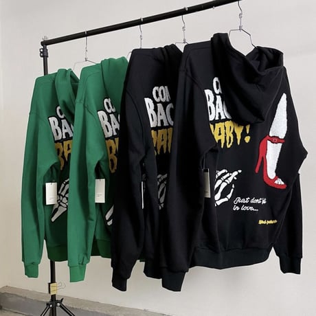 LIFTED UNCHORS/State Chenille Hoodie BLACK