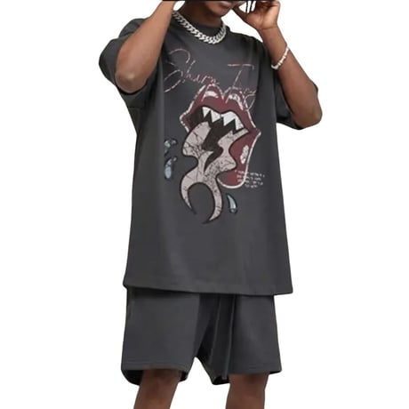 Mismatch NYC/ LIP Tee "DARK GRAY"