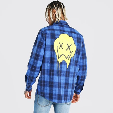 BOHOO /Smile Check shirts BLUE