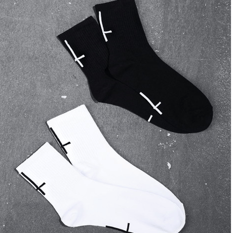 By The R/ Cross Socks "WHITE/BLACK"