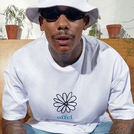 BOOHOO / flower oversize tee WHITE