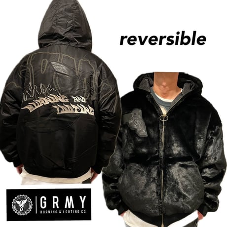 GRMY/FUR BOMBER JACKET (REVERSIBLE)
