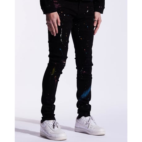 Crysp Denim/Black Paint  denim　”121-117”