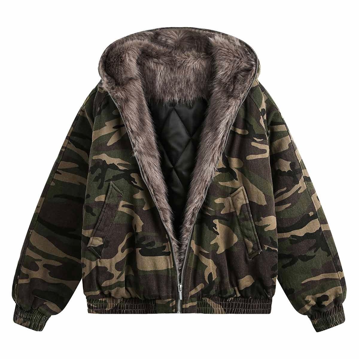 Mismatch NYC/Fur Camo Hooded Jacket | BINGOSTAR
