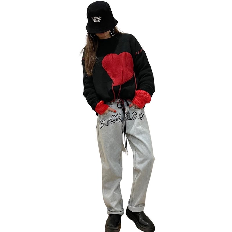 WOSS.official/Heart oversize knit | BINGOSTAR ・ WOSS.official/Heart oversize knit | BINGOSTAR ・