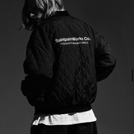 SAINT PAIN/Reversible Varsity Quilting  Jacket