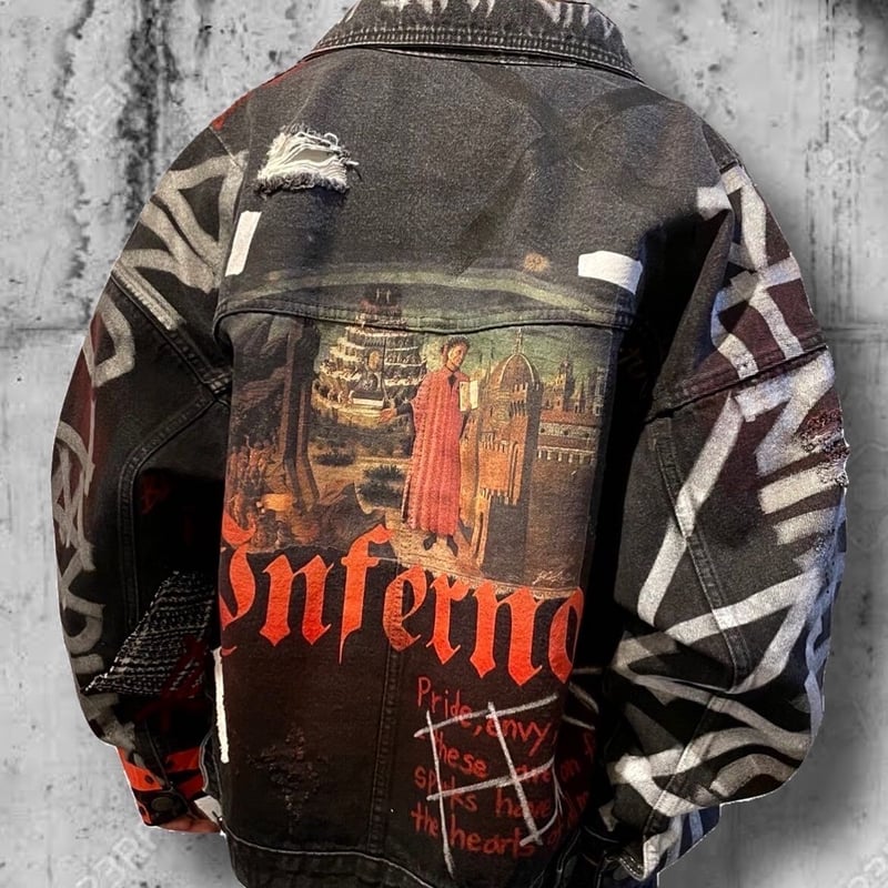 BLACK BLOND/CUSTOM Denim Jacket(Washed Black） |