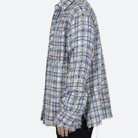 MNML/Tweed flannel Shirts BLUE