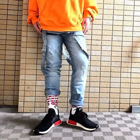 Sixth June/オーバーオール ダメージデニム
