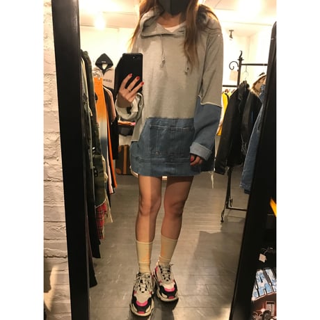 Mismatch NYC/Oversized denim custom  Hoodie
