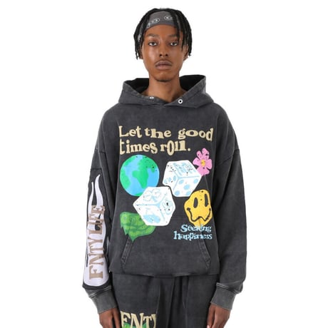 FNTY/Smile logo Hoodie  "WASHED BLACK"