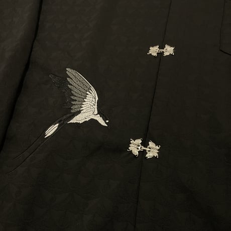 Mismatch NYC/swallow embroidery  shirts BLACK