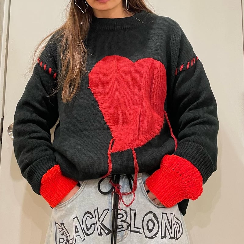 WOSS.official/Heart oversize knit | BINGOSTAR ・ WOSS.official/Heart oversize knit | BINGOSTAR ・