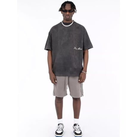 WOSS.official/ Oversized  Suede Print TOPS "BLACK"