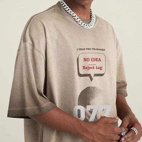 Mismatch NYC/077  Tee "GRAY&BROWN"