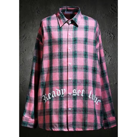 V.O.L.T/ Check washed Long Shirts