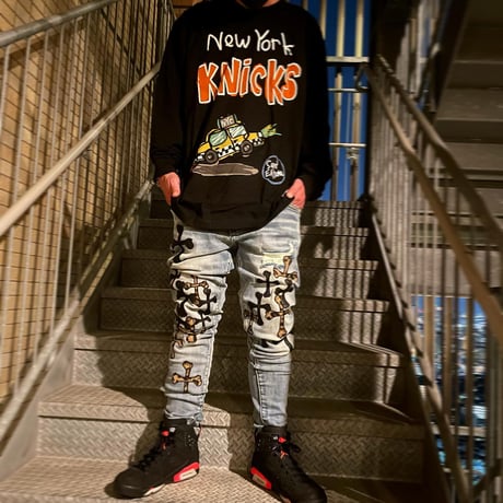 NBA × After School Special/NEWYORK KNICKS Longsleeve Tshirts "BLACK"