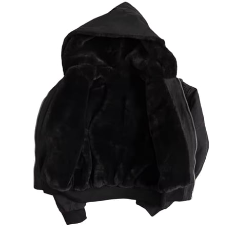 Mismatch NYC/Fur Hooded Jacket BLACK