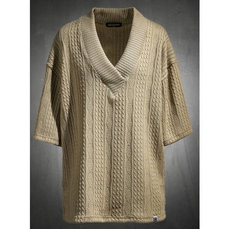 By The R/ Summer Knit Vneck SET UP "BEIGE"