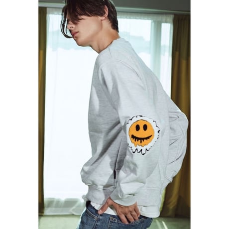 MISTER CHILD/Smile elbow  crewneck "LIGHT GREY"