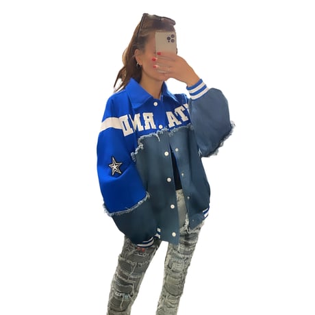 Mismatch NYC/ Denim Custom stadium Jacket