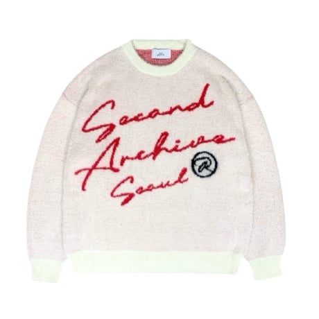 2nd archive/ Mohair Logo knit "CREAM"