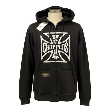 West Coast Choppers/ W.C.C embroid Zip Up Hoodie "BLACK"