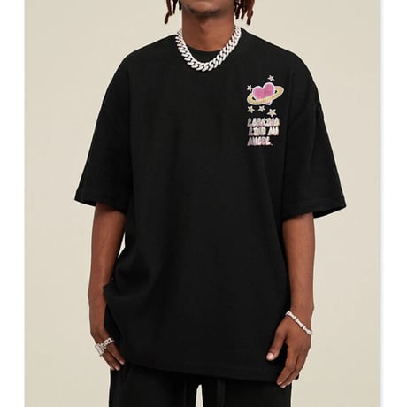 Mismatch NYC/Heart thermal Tee "BLACK&CREAM"
