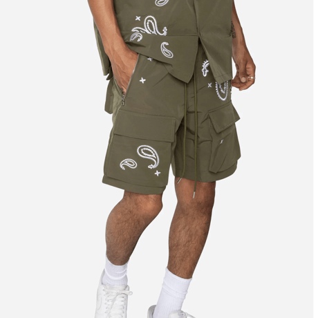 EPTM/Paisley SHORTS "khaki"  (SET UP)