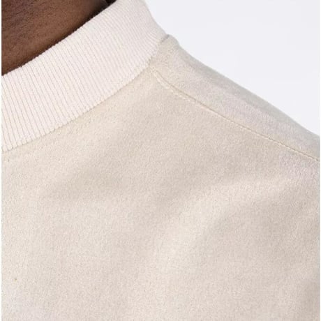 WOSS.official/ Oversized  Suede Embroid TOPS "CREAM"