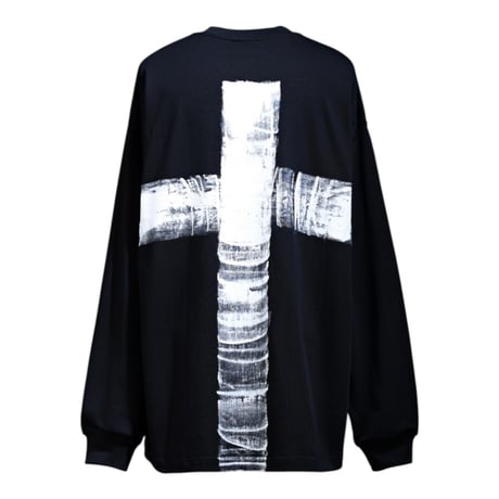By The R/ Cross Paint Cotton LongSleeve Tee BLACK
