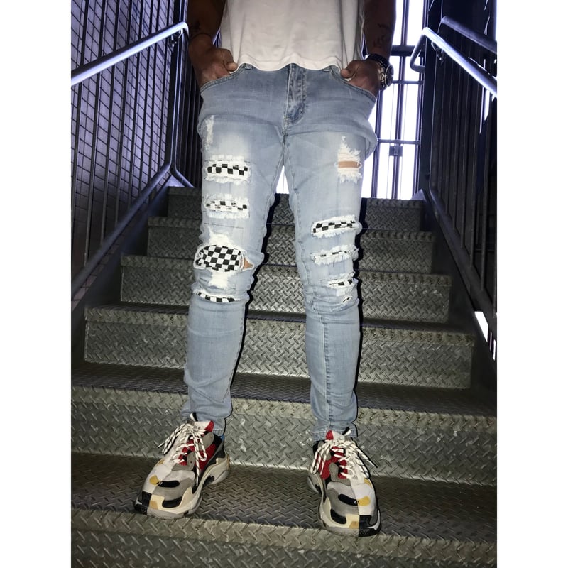 Cooper Nine/ Checker Retoro denim pants | BINGO