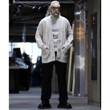 By The R/ Big Button Knit Cardigan (Cream/Red)