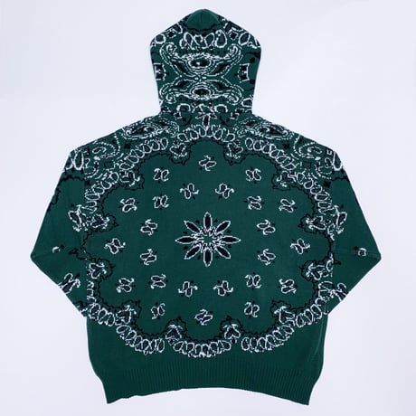 FNTY/Knitted Paisley  Hoodie  "GREEN "